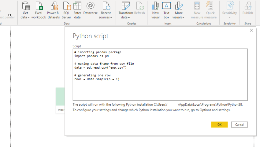 Execute Python Script From Power Bi